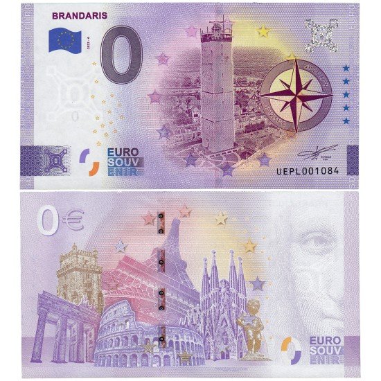 Billete souvenir de cero euros Faro Brandaris Billete souvenir de cero euros Faro Brandaris