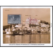 España Spain Prueba de lujo 169 2023 Conjuntos urbanos Patrimonio de la Humanidad Ibiza/Eivissa Prueba de artista en sepia con sello en plata