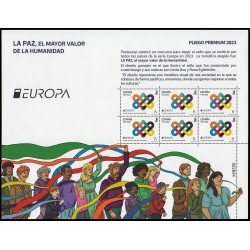 España Pliego Premium 134 2023 Europa La paz, el mayor valor de la humanidad MNH Tarifa B España Pliego Premium 134 2023 Europa La paz, el mayor valor de la humanidad MNH Tarifa B