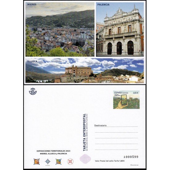 España Tarjetas del Correo y de Iniciativa Privada 176 2023 Exposiciones territoriales Fesofi Mieres Illueca Palencia