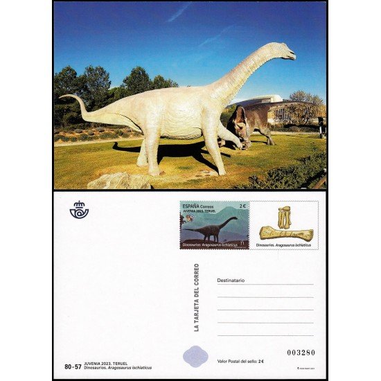 España Tarjetas del Correo y de Iniciativa Privada 178 2023 Juvenia Teruel Dinosaurios Aragosaurus Ischiaticus España Tarjetas del Correo y de Iniciativa Privada 178 2023 Juvenia Teruel Dinosaurios Aragosaurus Ischiaticus
