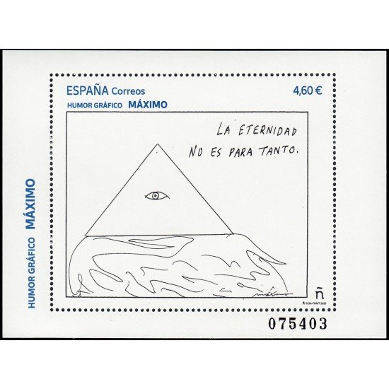 España Spain 5650 2023 Hojita Humor gráfico La eternidad no es para tanto MNH España Spain 5650 2023 Hojita Humor gráfico La eternidad no es para tanto MNH