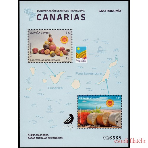 España Spain 5635 2023 Hojita Gastronomía D.O. protegidas Canarias MNH