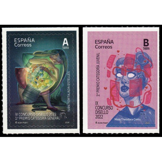 España Spain 5632/33 2023 IX Concurso Disello 2022 Autoadhesivos Tarifa A Tarifa B