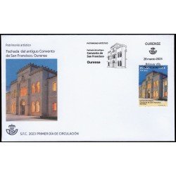 España Spain 5649 2023 Patrimonio artístico Fachada Convento de San Francisco Ourense SPD Sobre Primer Día España Spain 5649 2023 Patrimonio artístico Fachada Convento de San Francisco Ourense SPD Sobre Primer Día