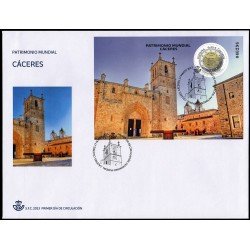 España Spain 5642 2023 Hojita Patrimonio Mundial Cáceres SPD Sobre Primer Día España Spain 5642 2023 Hojita Patrimonio Mundial Cáceres SPD Sobre Primer Día