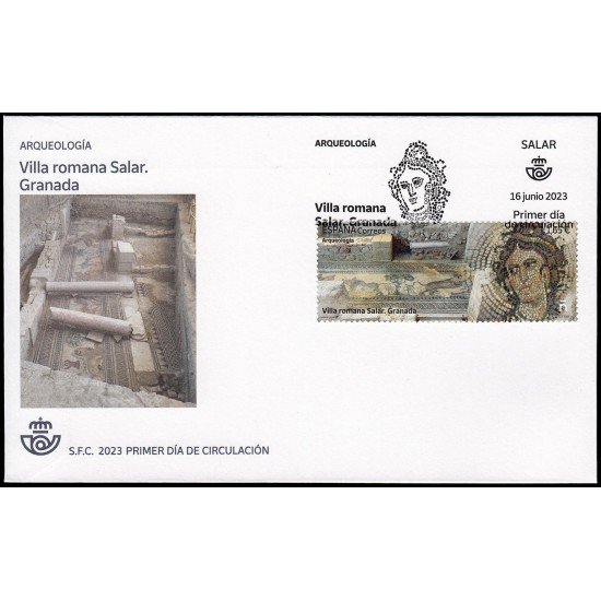 España Spain 5665 2023 Arqueología Villa romana Salar Granada SPD Sobre Primer Día España Spain 5665 2023 Arqueología Villa romana Salar Granada SPD Sobre Primer Día