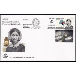 España Spain 5662 2023 Sanidad Pioneras de la sanidad Florence Nightingale SPD Sobre Primer Día España Spain 5662 2023 Sanidad Pioneras de la sanidad Florence Nightingale SPD Sobre Primer Día