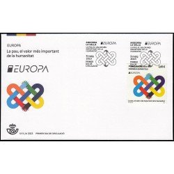 Andorra Española 542 2023 Europa La paz el mayor valor de la humanidad SPD Sobre Primer Día Andorra Española 542 2023 Europa La paz el mayor valor de la humanidad SPD Sobre Primer Día