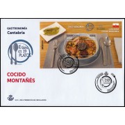 España Spain 5680 2023 Hojita Gastronomía España en 19 platos Cantabria Cocido montañes SPD Sobre Primer Día
