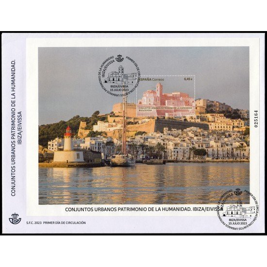España Spain 5679 2023 Hojita Conjuntos urbanos Patrimonio de la Humanidad Ibiza Eivissa SPD Sobre Primer Día