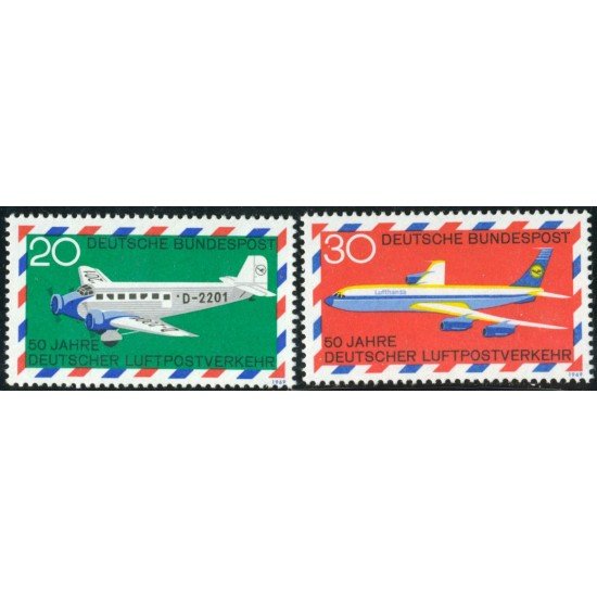 TRA2/S Alemania Federal  Germany   A- 1/2  1969  50º Aniv. del correo aéreo oficial MNH