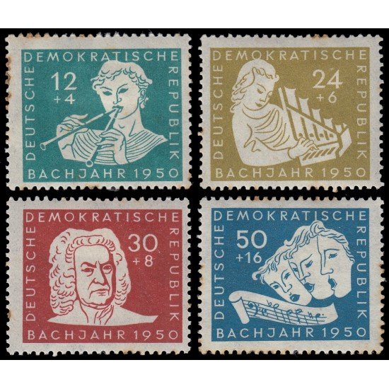 Alemania Oriental 10/13 1950 Bicentenario de la muerte de J. S. Bach MH Alemania Oriental 10/13 1950 Bicentenario de la muerte de J. S. Bach MH