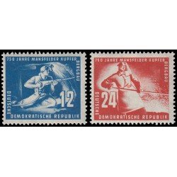Alemania Oriental 25/26 1950 750 aniv. de las minas de Mansfeld MH Alemania Oriental 25/26 1950 750 aniv. de las minas de Mansfeld MH