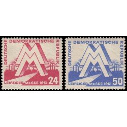Alemania Oriental 34/35 1951 Feria de primavera de Leipzig MH Alemania Oriental 34/35 1951 Feria de primavera de Leipzig MH