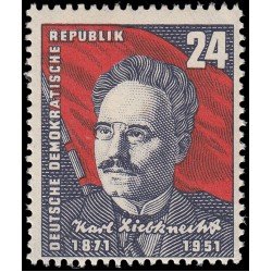 Alemania Oriental 46 1951 80º aniv. de Karl Liebknecht MNH Alemania Oriental 46 1951 80º aniv. de Karl Liebknecht MNH