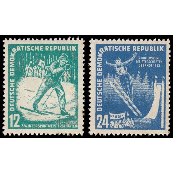 Alemania Oriental 50/51 1952 3º Campeonato deportivo de invierno, Oberhof MNH Alemania Oriental 50/51 1952 3º Campeonato deportivo de invierno, Oberhof MNH