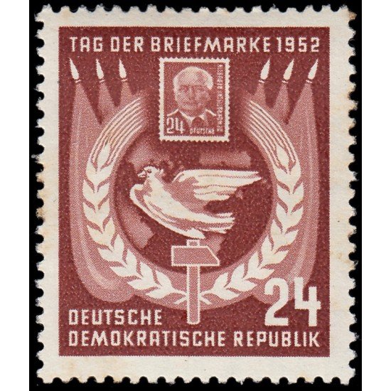 Alemania Oriental 75 1952 Día del sello MH Alemania Oriental 75 1952 Día del sello MH