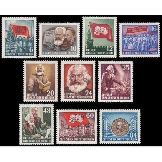 Alemania Oriental 80/89 1953 70 aniv. de la muerte de Karl Marx MNH Alemania Oriental 80/89 1953 70 aniv. de la muerte de Karl Marx MNH