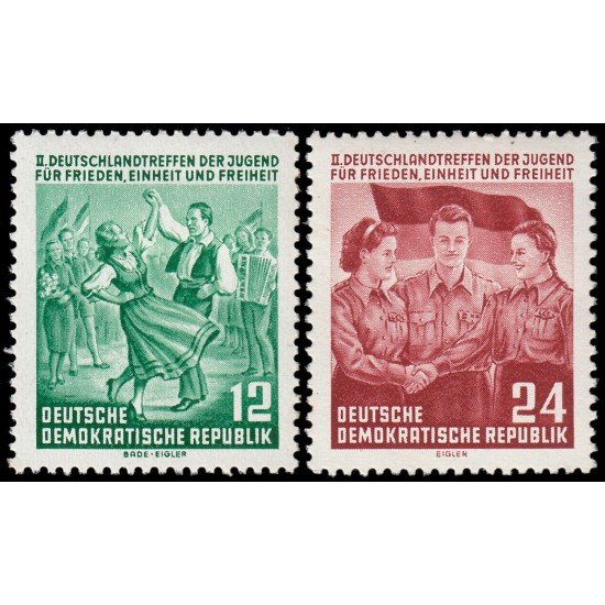 Alemania Oriental 166/67 1954 2º Congreso de la juventud por la paz, la unidad y la libertad MH Alemania Oriental 166/67 1954 2º Congreso de la juventud por la paz, la unidad y la libertad MH