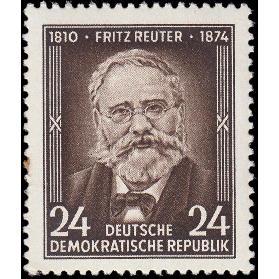 Alemania Oriental 168 1954 80º aniv. de la muerte de Fritz Reuter MH Alemania Oriental 168 1954 80º aniv. de la muerte de Fritz Reuter MH