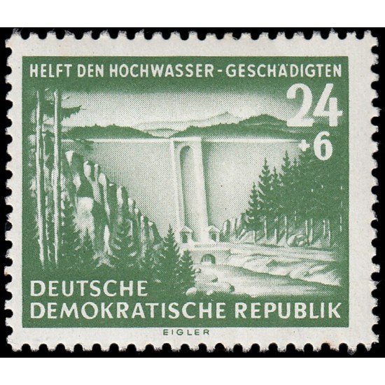 Alemania Oriental 169 1954 A favor de las víctimas de las inundaciones MH Alemania Oriental 169 1954 A favor de las víctimas de las inundaciones MH