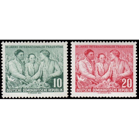 Alemania Oriental 187/88 1955 45 aniv. del día de la mujer MH Alemania Oriental 187/88 1955 45 aniv. del día de la mujer MH