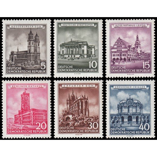 Alemania Oriental 229/34 1955 Edificios históricos MH Alemania Oriental 229/34 1955 Edificios históricos MH