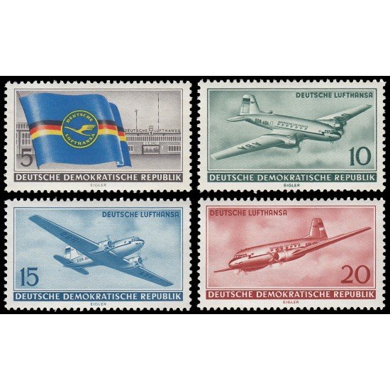 Alemania Oriental 242/45 1956 Creación de Lufthansa RDA MNH Alemania Oriental 242/45 1956 Creación de Lufthansa RDA MNH