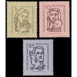 Alemania Oriental 273/75 1956 Día de los Derechos Humanos MNH Alemania Oriental 273/75 1956 Día de los Derechos Humanos MNH