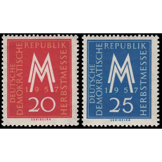 Alemania Oriental 312/13 1957 Feria de otoño de Leipzig MH Alemania Oriental 312/13 1957 Feria de otoño de Leipzig MH