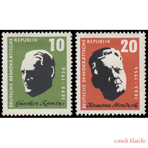 Alemania Oriental 331/32 1957 Aniversario de la  muerte de los músicos G. Ramin y H. Abendroth MH
