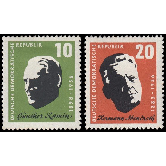Alemania Oriental 331/32 1957 Aniversario de la muerte de los músicos G. Ramin y H. Abendroth MH Alemania Oriental 331/32 1957 Aniversario de la muerte de los músicos G. Ramin y H. Abendroth MH