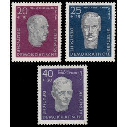 Alemania Oriental 333/35 1957 Homenaje a líderes socialistas MH Alemania Oriental 333/35 1957 Homenaje a líderes socialistas MH
