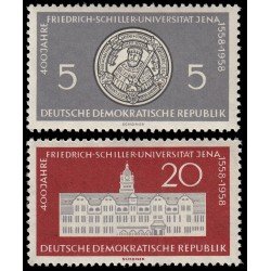 Alemania Oriental 367/68 1958 400 aniv. Universidad de F. Schiller MNH Alemania Oriental 367/68 1958 400 aniv. Universidad de F. Schiller MNH