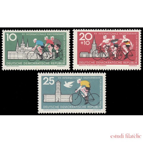 Alemania Oriental 599/01 1962 15º Carrera internacional por la paz MNH