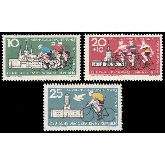 Alemania Oriental 599/01 1962 15º Carrera internacional por la paz MNH Alemania Oriental 599/01 1962 15º Carrera internacional por la paz MNH