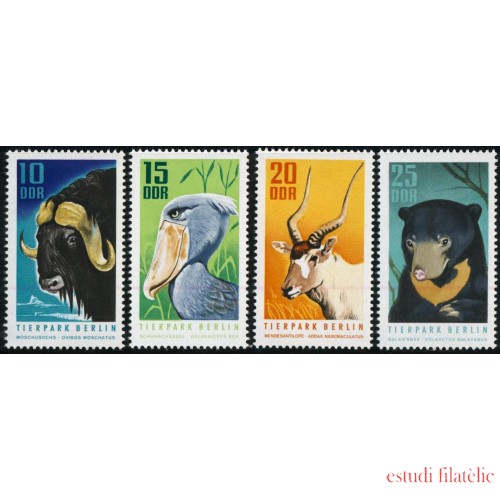 FAU1 Alemania Oriental DDR  Nº 1308/11  1970 Jardín zoológico Berlín Lujo