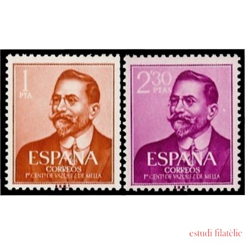 España Spain 1351/52 1961 I Centenario del nacimiento de Juan Vázquez de Mella MNH