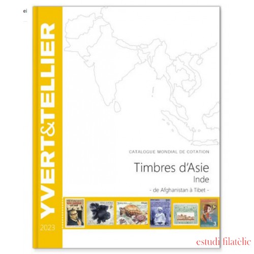 Catálogo Catalogue Yvert 2024 de sellos Asia-India desde Afganistán hasta el Tíbet