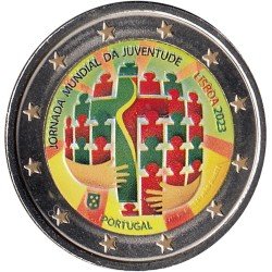 Portugal 2023 2 € euros conmemorativos Color Jornada Mundial de la Juventud Portugal 2023 2 € euros conmemorativos Color Jornada Mundial de la Juventud