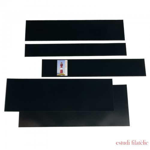 Leuchtturm 366371 HAWID Surtido 100 Tiras, 217 x 26-86 mm, fondo negro Leuchtturm 366371 HAWID Surtido 100 Tiras, 217 x 26-86 mm, fondo negro