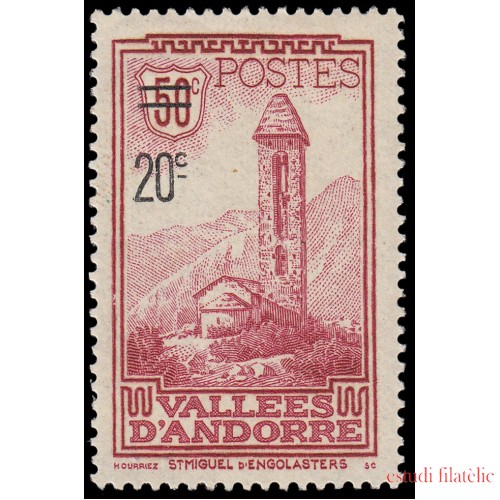 Andorra Francesa 46 1935 Sellos de 1923/33 sobrecargados Paisajes MH