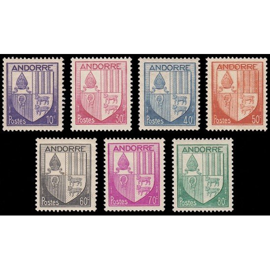 Andorra Francesa 93/99 1944-46 Escudo de los valles de Andorra MNH