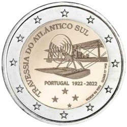 Portugal 2022 2 € euros conmemorativos Travesía Atlántico Portugal 2022 2 € euros conmemorativos Travesía Atlántico