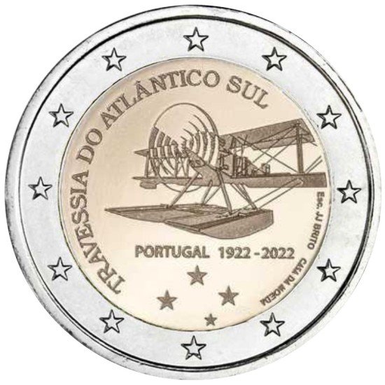 Portugal 2022 2 € euros conmemorativos Travesía Atlántico Portugal 2022 2 € euros conmemorativos Travesía Atlántico
