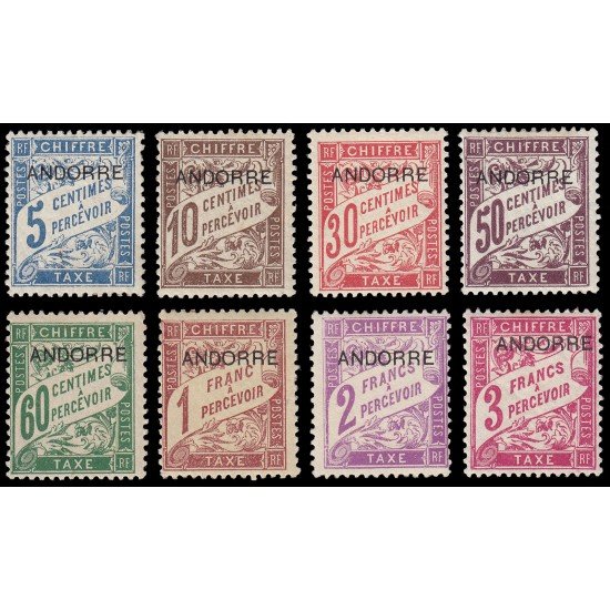 Andorra Francesa Tasas 1/8 1931/32 Sellos Tasa de Francia MNH Andorra Francesa Tasas 1/8 1931/32 Sellos Tasa de Francia MNH