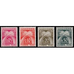 Andorra Francesa Tasas 42/45 1961 Espigas Leyenda Timbre-Taxe MNH Andorra Francesa Tasas 42/45 1961 Espigas Leyenda Timbre-Taxe MNH