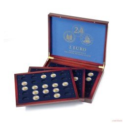 Leuchtturm 367919 Estuche para monedas VOLTERRATRIO de Luxe, para 80 monedas 2€ Landes alemanes en cápsula