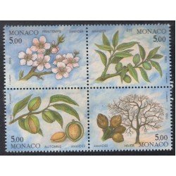 Mónaco 1864/67 1993 Las 4 estaciones del Almendro MNH Mónaco 1864/67 1993 Las 4 estaciones del Almendro MNH